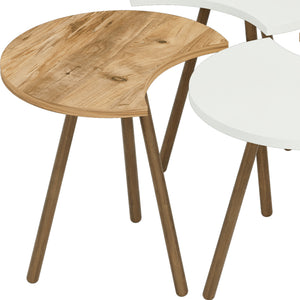 Set 4 buc masute cafea Hojer semirotunda culori diferite [en.casa]