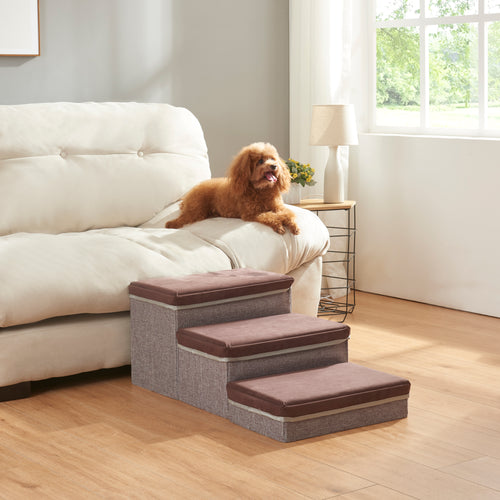 Scara caini Vojens 30kg MDF maro gri [en.casa]