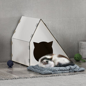 Casuta pisici  Lani 40x42x40cm mdf alb [en.casa]