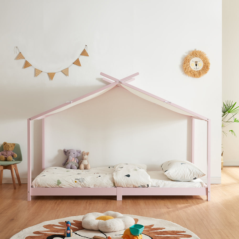Pat casuta copii cu saltea Brome 200x90cm [en.casa]