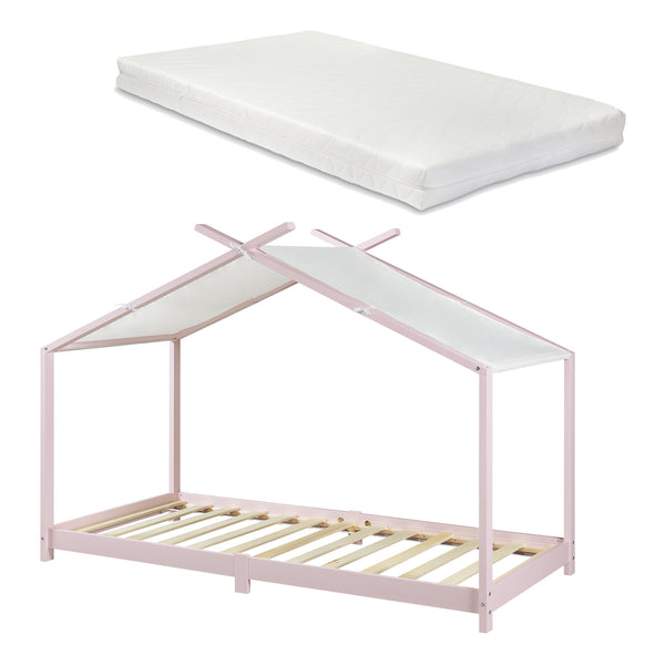 Pat casuta copii cu saltea Brome 200x90cm [en.casa]