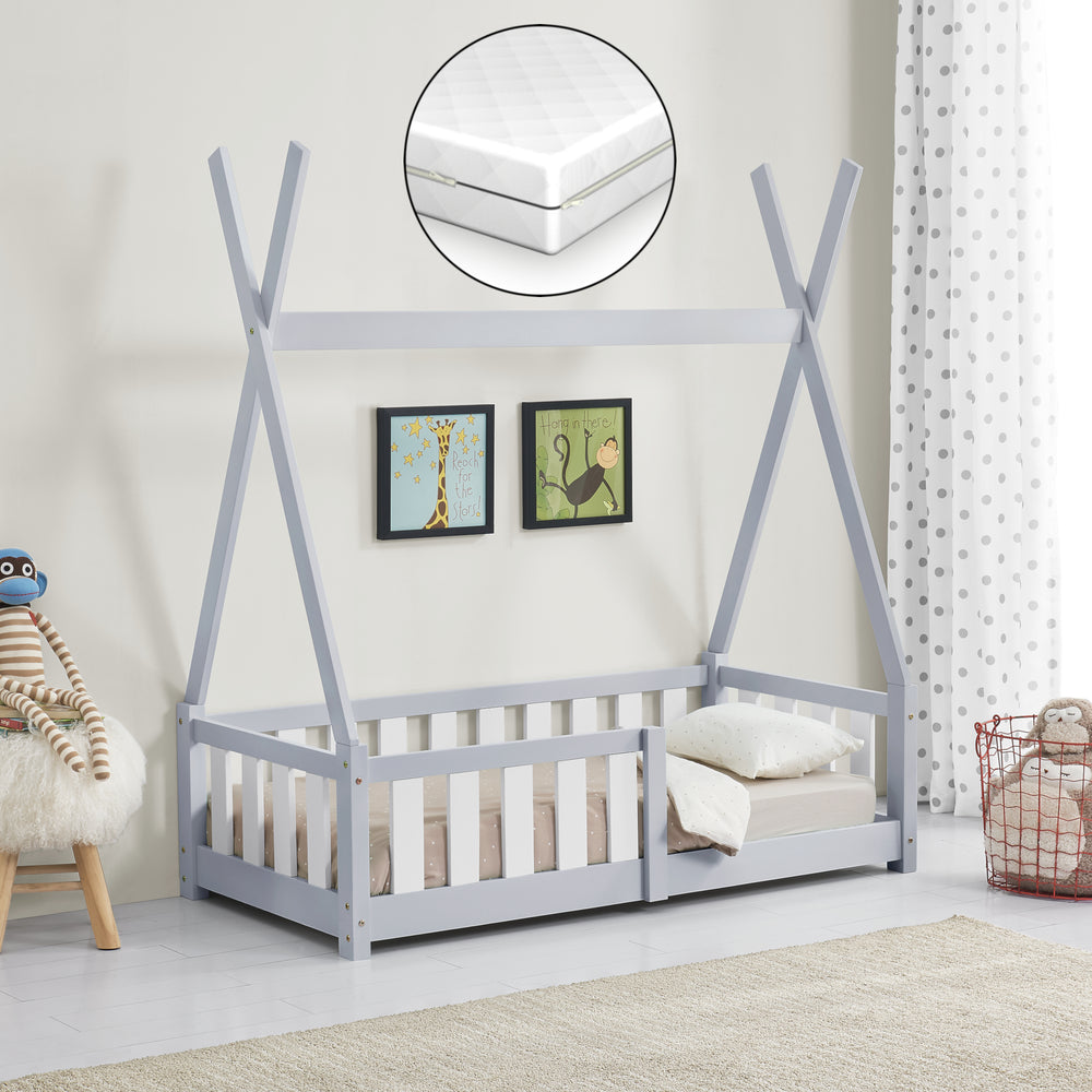 Kinderbett Helsingborg mit Matratze 70x140 cm [en.casa] - premiumXL
