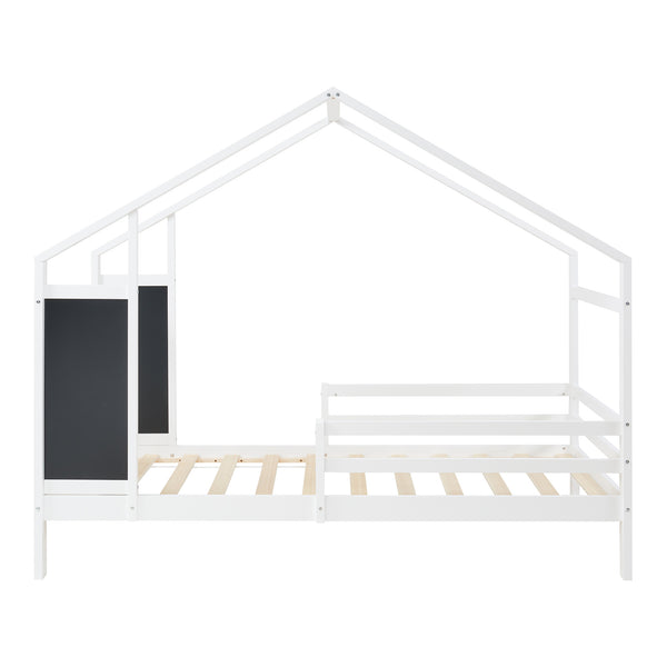 Pat casuta copii Lorenskog 200x90 cm cu saltea [en.casa]