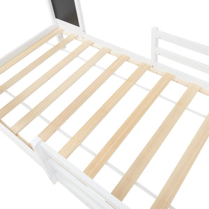 Pat casuta copii Lorenskog 200x90 cm cu saltea [en.casa]