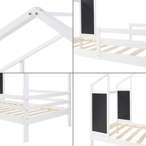Pat casuta copii Lorenskog 200x90 cm cu saltea [en.casa]