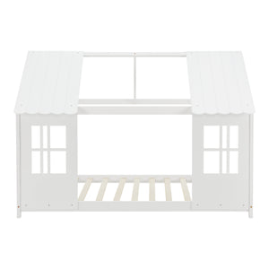 Pat casuta copii design semi deschis Tostedt brad [en.casa]