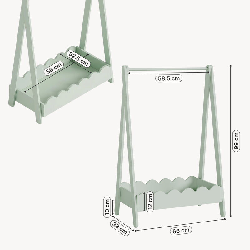 Schiță cotată Suport haine copii Vestnes 99x66x38 cm [en.casa]
