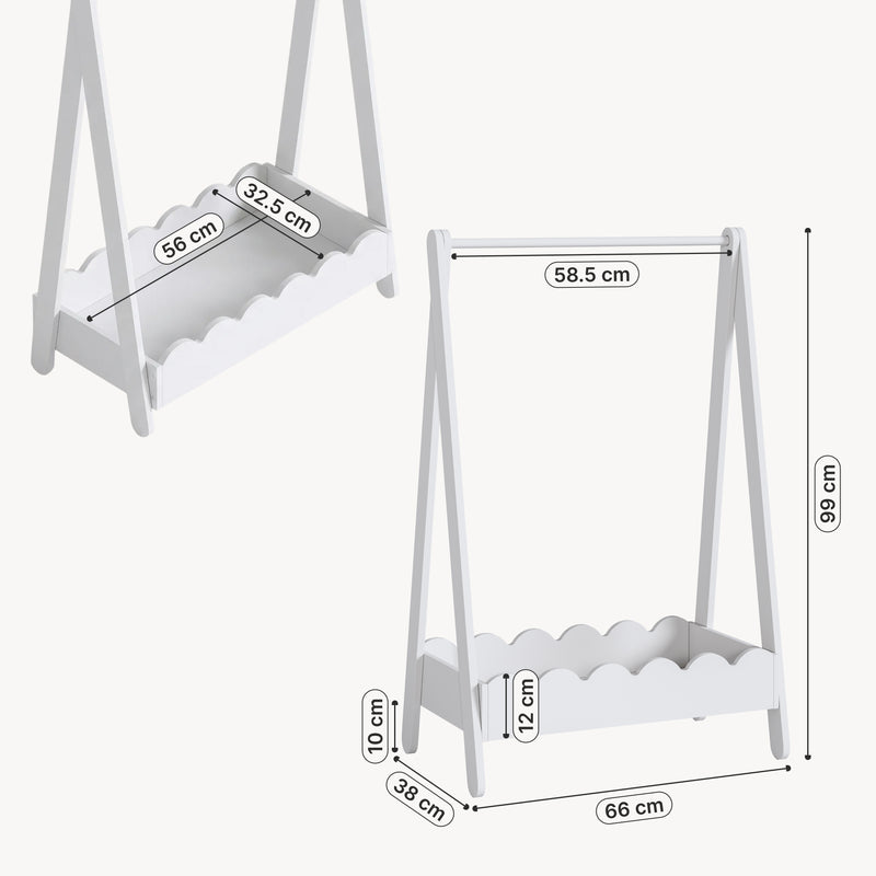 Schiță cotată Suport haine copii Vestnes 99x66x38 cm [en.casa]