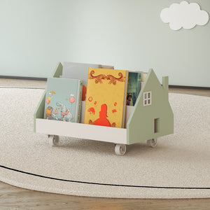 Mobiles Kinderregal Vipsali 50x33x34 cm Mintgrün/Weiß [en.casa] - premiumXL