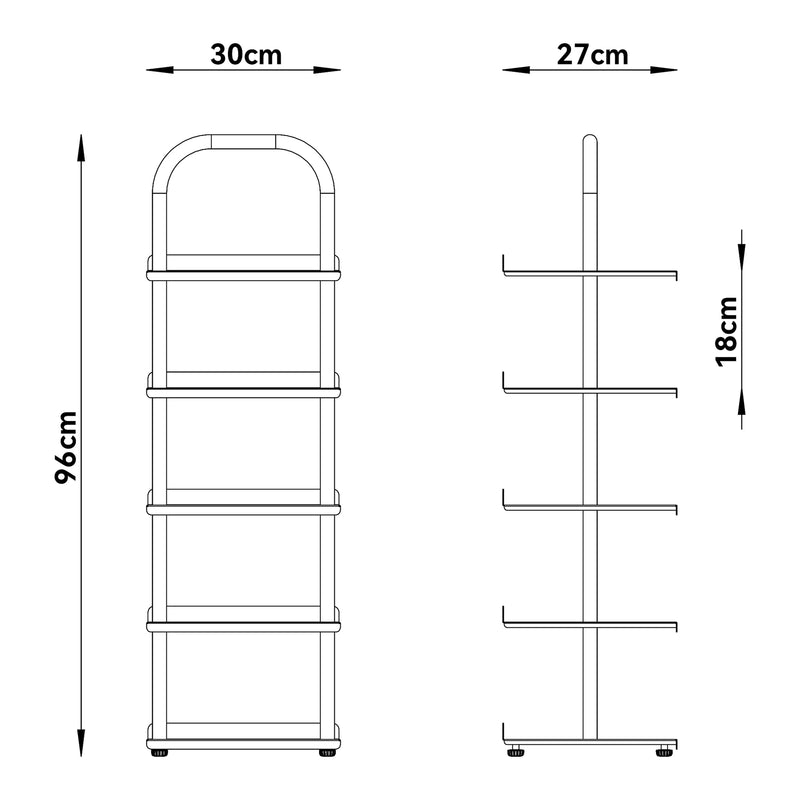 Schiță cotată Raft pantofi copii Poytya 96x30x27 cm [en.casa]