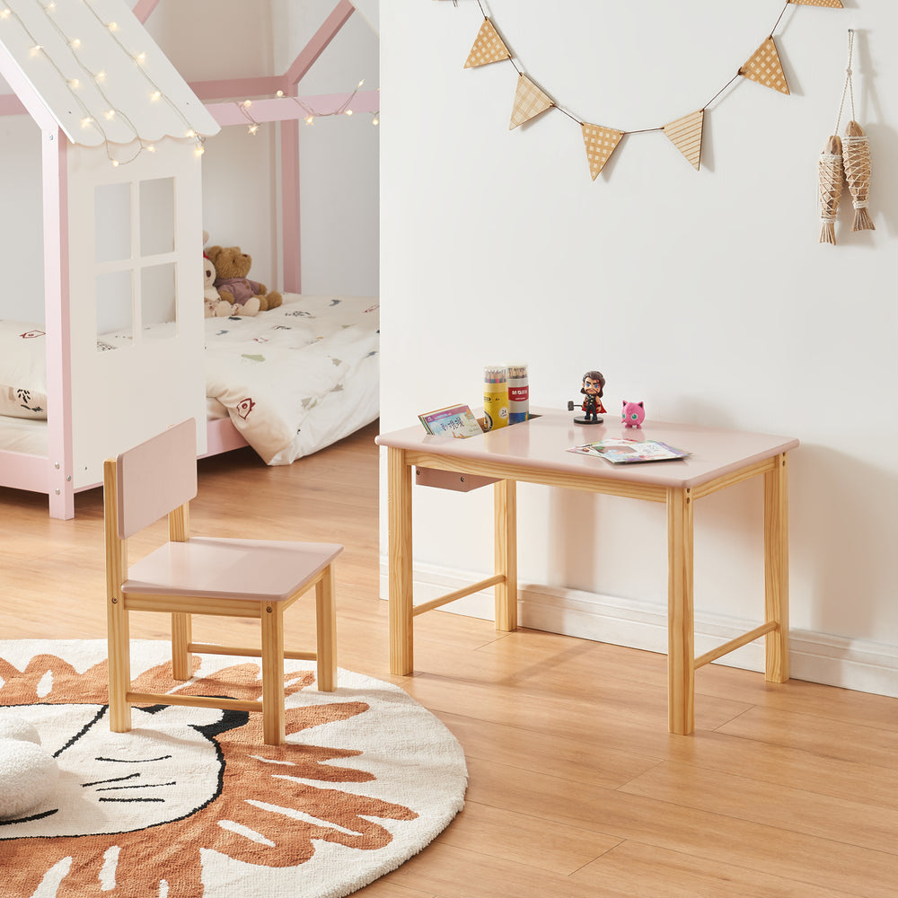 Set masa cu scaun copii design cu compartiment depozitare Skjåk [en.casa]