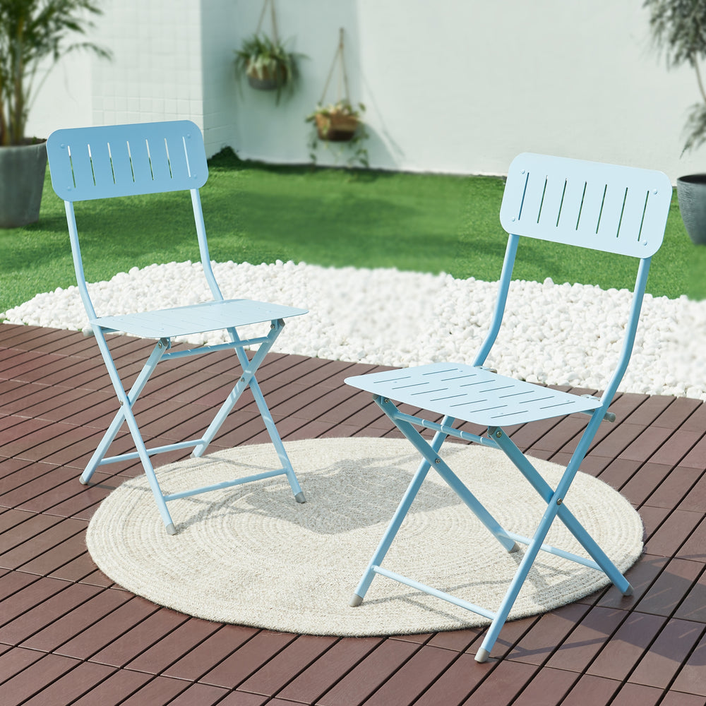 Set 2 scaune pliabile Sande 84,5x42x50cm otel [en.casa]