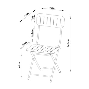 Set 2 scaune pliabile Sande 84,5x42x50cm otel [en.casa]