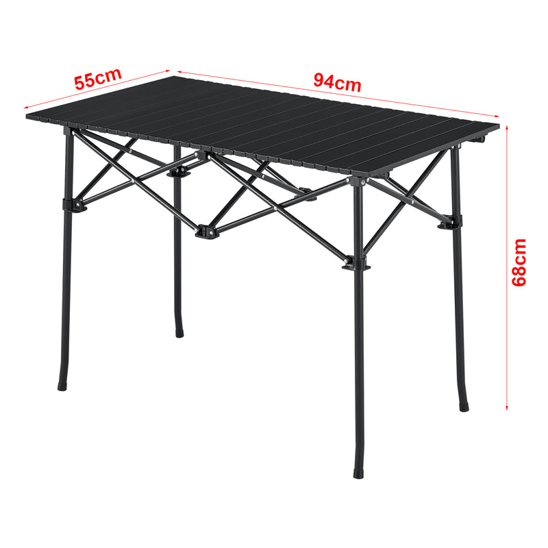 Schiță cotată Masa camping pliabila Castilenti otel aluminiu [en.casa]