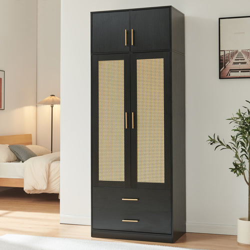 Dulap Larundi 216x80x52 cm cu 4 uși [en.casa]