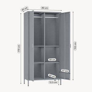 Dulap haine cu 2 usi Esteli 170x80x45 cm otel [en.casa]