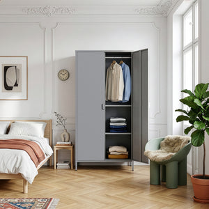 Dulap haine cu 2 usi Esteli 170x80x45 cm otel [en.casa]