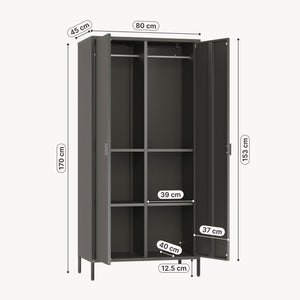 Dulap haine cu 2 usi Esteli 170x80x45 cm otel [en.casa]