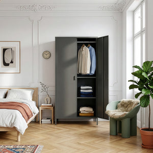 Dulap haine cu 2 usi Esteli 170x80x45 cm otel [en.casa]