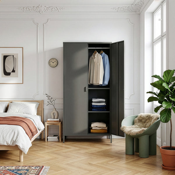 Dulap haine cu 2 usi Esteli 170x80x45 cm otel [en.casa]