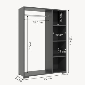 Dulap haine deschis Nesbyen 126x90x30cm PAL plastic [en.casa]