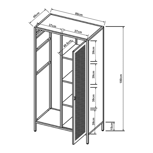 Suport haine Puumala 180x80x45cm [en.casa]