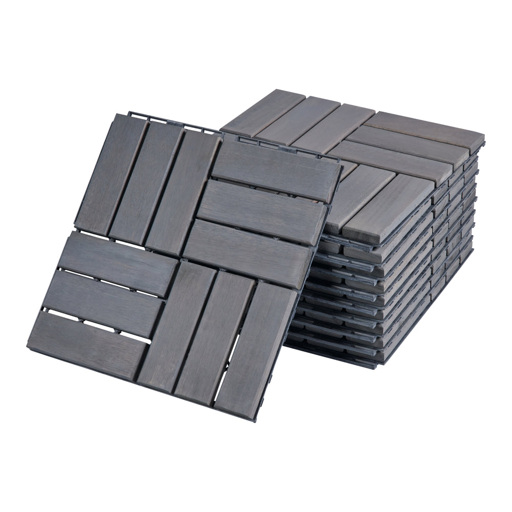 Set 10 buc placi podea exterior Alliste 30x30cm montaj click [casa.pro]