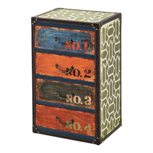 Comoda Goslar design industrial cu 4 sertare imitatie piele multicolor [en.casa]