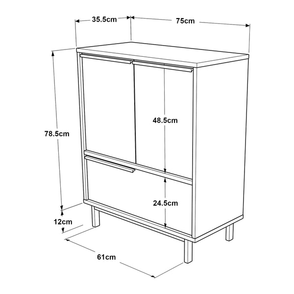 Comoda Vesanto 90,5x75x35,5cm pal [en.casa]