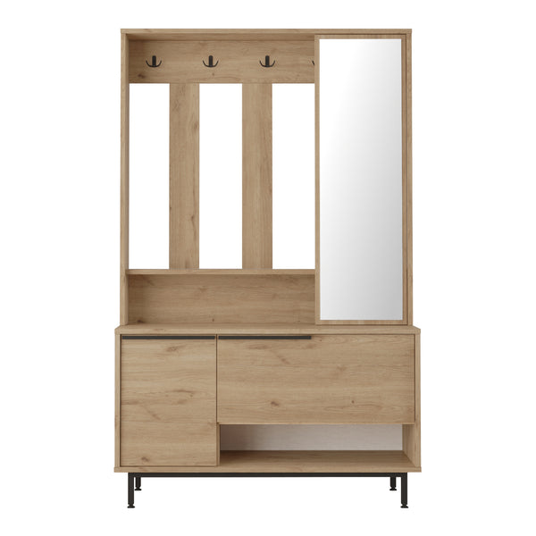 Cuier hol cu dulap depozitare Vesanto 178x112x35,5cm PAL metal [en.casa]