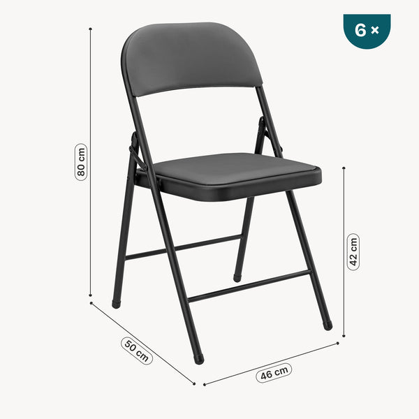 Set 6 scaune birou tapitate pliabile  80x46x50 cm [pro.tec]