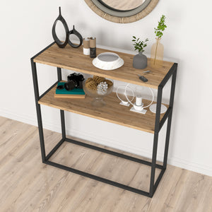 Masa consola cu raft Hemsedal 90x90x33,5 cm [en.casa]