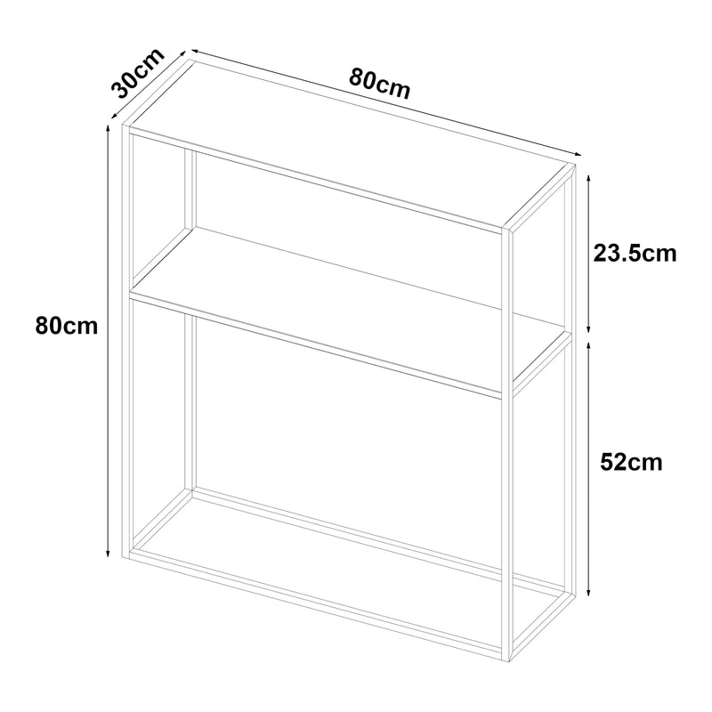 Schiță cotată Masa consola Kuhmo 80x80x30cm [en.casa] 