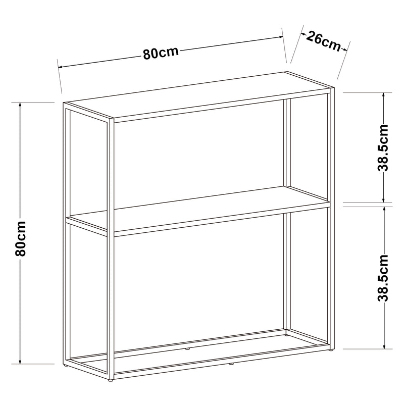 Schiță cotată Masa consola Stromstad 80x80x26 cm otel  [en.casa]