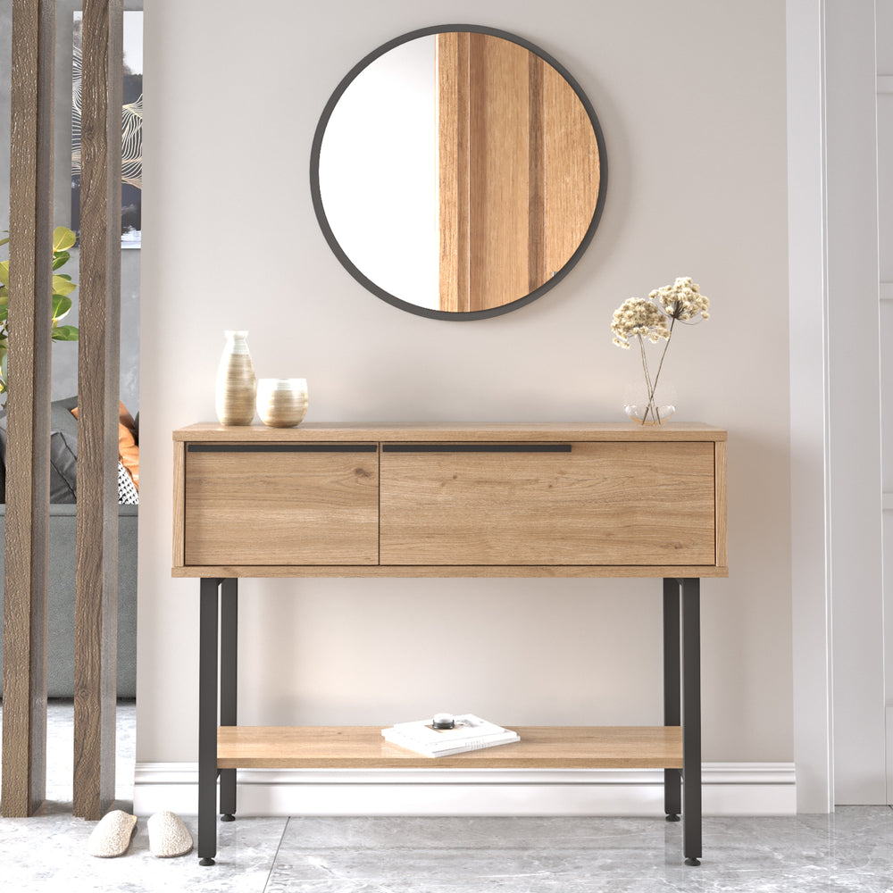 Masa consola cu 2 usi rabatabile si 1 raft Vesanto 100x29,5x76cm [en.casa]