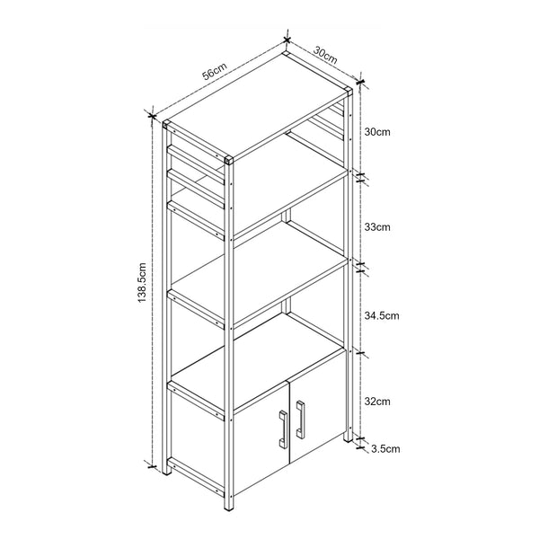 Raft cu dulap inferior bucatarie Arhuni 138,5x56x30 cm [en.casa]