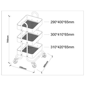 Carucior servire Pyhanta 78,5x46x35cm culori diferite [en.casa]