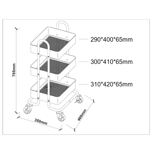 Carucior servire Pyhanta 78,5x46x35cm culori diferite [en.casa]