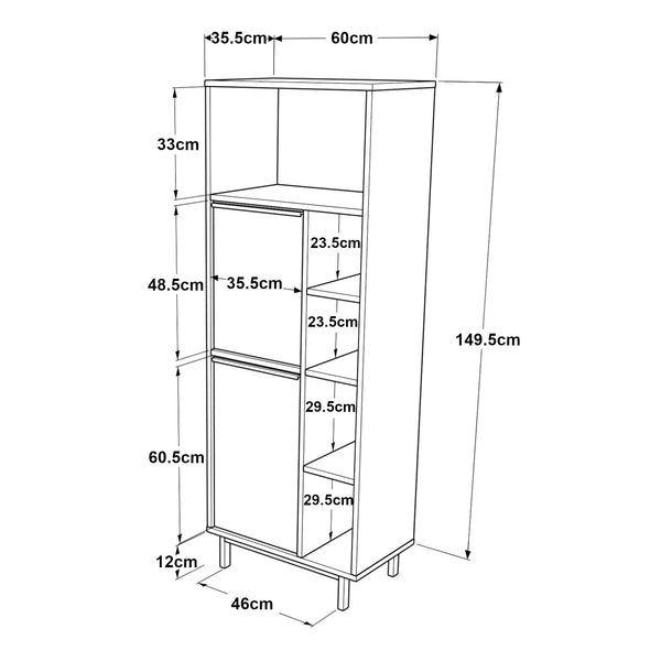 Dulap bucatarie Vesanto 161,5x60x35,5 cm pal [en.casa]