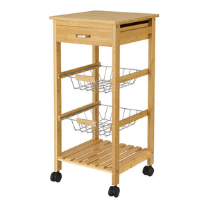 Carucior servire la masa Stenungsund 76 x 36 x 36 cm bambus [en.casa]
