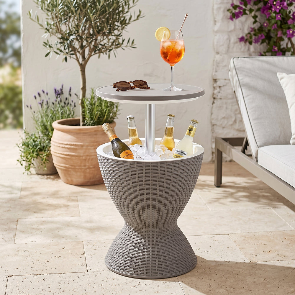  Masa bar cu functie de racire gradina 82x48,5cm plastic cu inaltime reglabila [casa.pro]