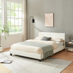 Kunstlederbett Albacete 140x200 cm Weiß Corium - premiumXL