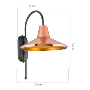 Aplica de perete Kirkcaldy 40 x 30 x 51 cm cu 1 bec în diferite culori [lux.pro]