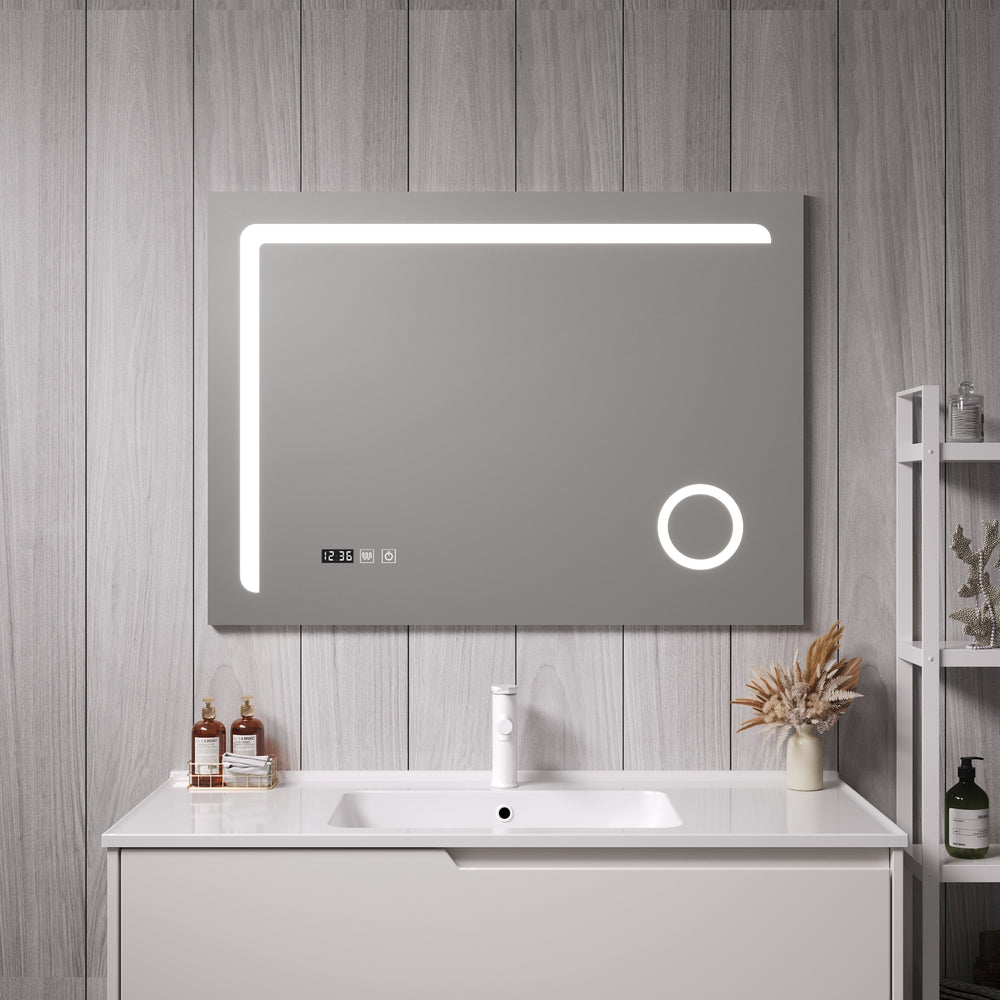 LED - Badspiegel Chambave Silberfarben in versch. Größen [pro.tec] - premiumXL