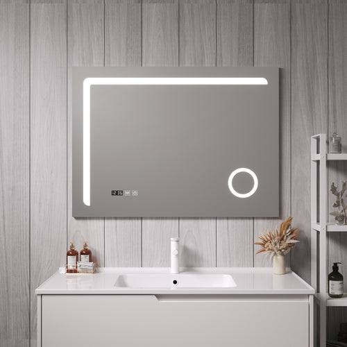 LED - Badspiegel Chambave Silberfarben in versch. Größen [pro.tec] - premiumXL