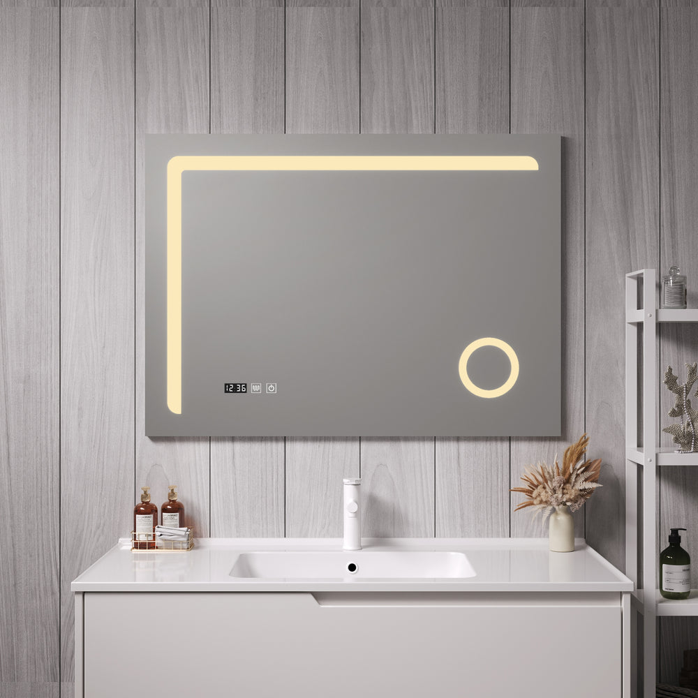 LED - Badspiegel Chambave Silberfarben in versch. Größen [pro.tec] - premiumXL