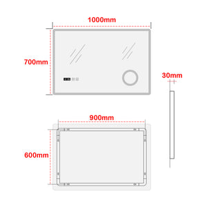 Oglinda baie Racale alb cu LED masuri diferite [pro.tec]