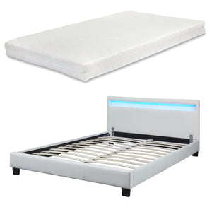 Pat tapitat Paris cu saltea si LED masuri si culori diferite Corium