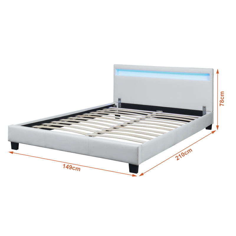 Schiță cotată Pat tapitat Paris cu saltea si LED masuri si culori diferite Corium
