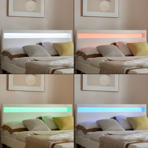 Pat tapitat Paris cu saltea si LED masuri si culori diferite Corium